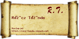 Rácz Tünde névjegykártya