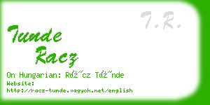 tunde racz business card